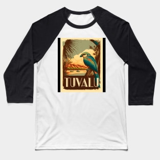 Tuvalu Vintage Travel Art Poster Baseball T-Shirt